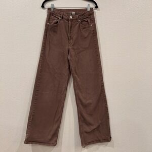 H&M Divided Brown High Waisted Wide Leg Jeans women's Size 8